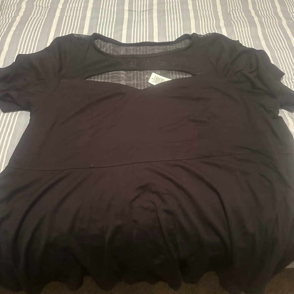 Torrid Black Cutout top with mesh (6x)